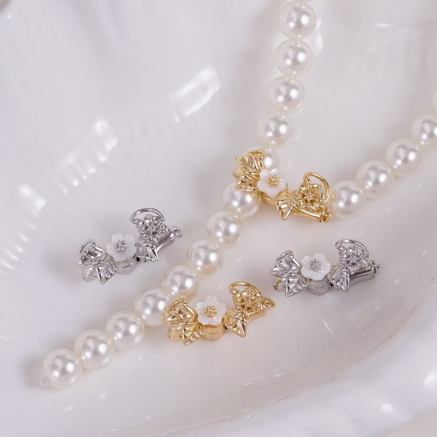 Silver Bead Clasps For Pearl Necklace - Magnetic S925 Sterling Silver Necklace Pendant