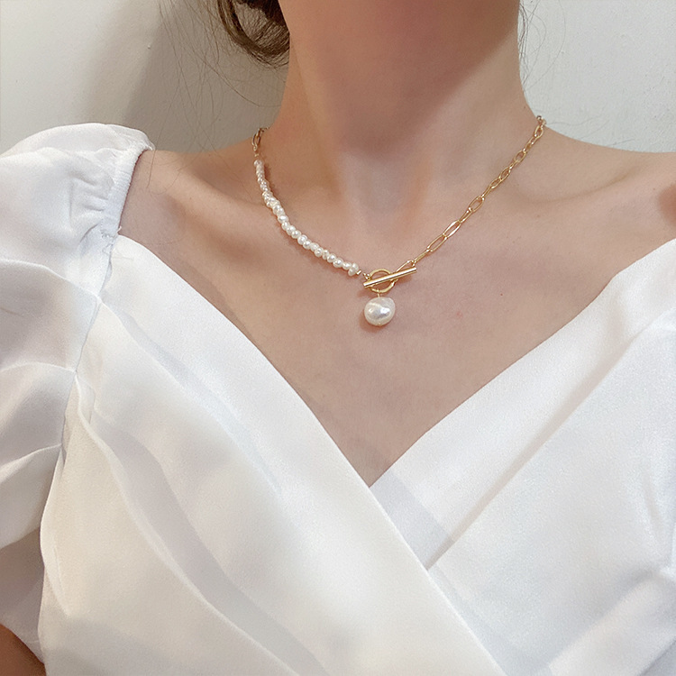 Baroque Pearl Pendant Necklace Gold - 100% Tự Nhiên Baroque Ngọc Trai
