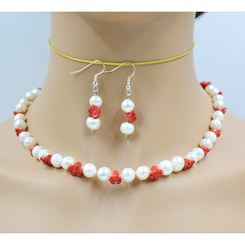 Freshwater Cultured Pearl Necklace 8-9Mm - 8-9MM natural white freshwater cultured pearls/natural