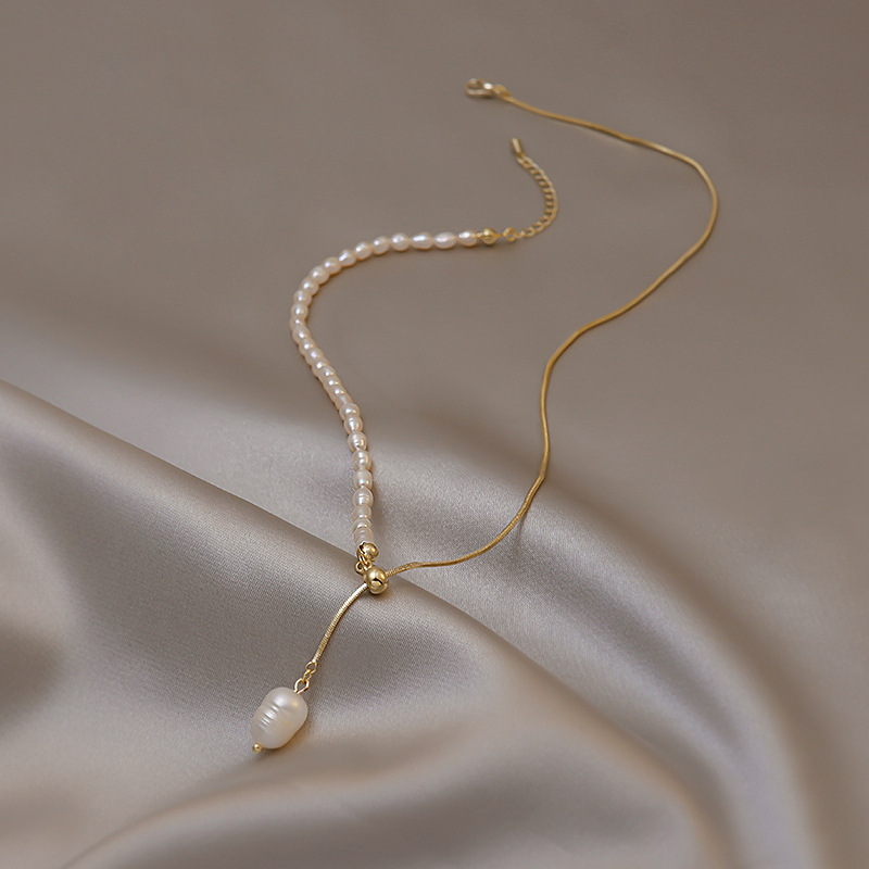 Baroque Pearl Pendant Necklace Gold - Dây chuyền mặt dây chuyền thời
