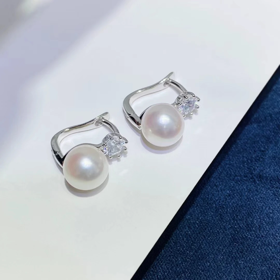 Fashionable New Oval Zircon AA - đánh giá và giá Akoya Pearl Stud Earrings Sterling Silver