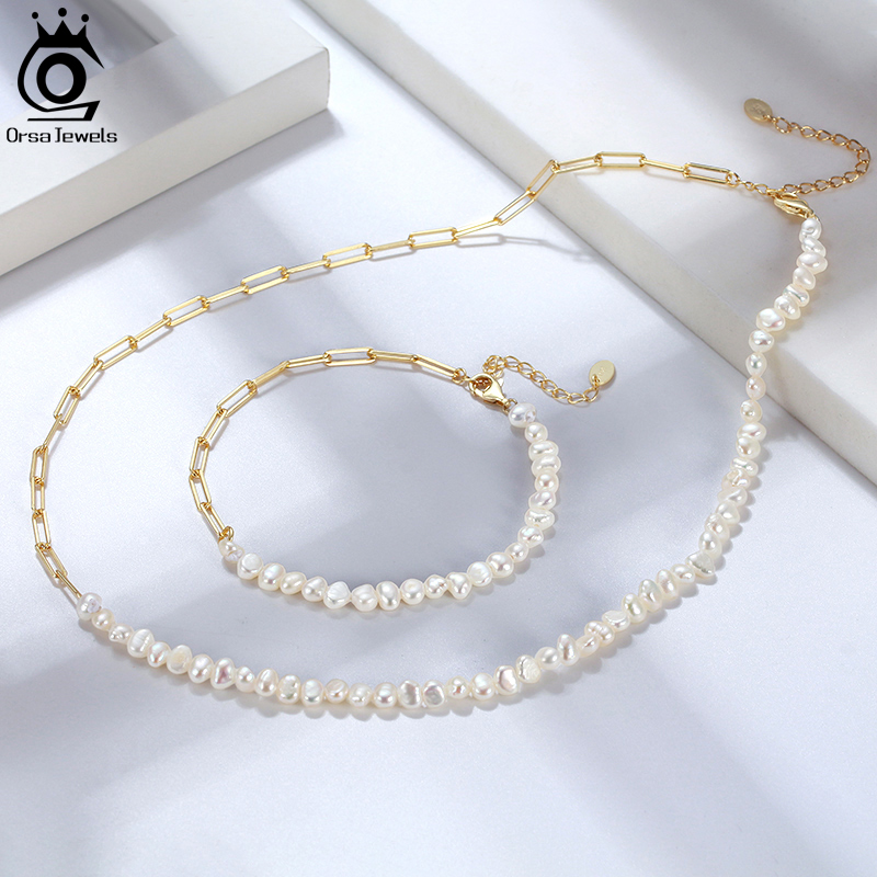 ORSA JEWELS Half Pearl Chain C - đánh giá và giá Baroque Pearl Pendant Necklace Gold