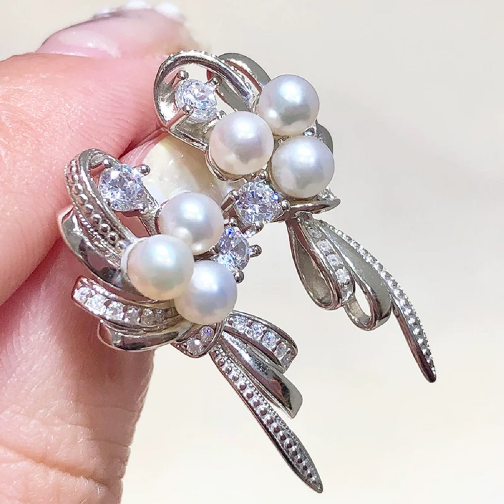 Natural pearl earrings AAAA4-5 - đánh giá và giá Akoya Pearl Stud Earrings Sterling Silver