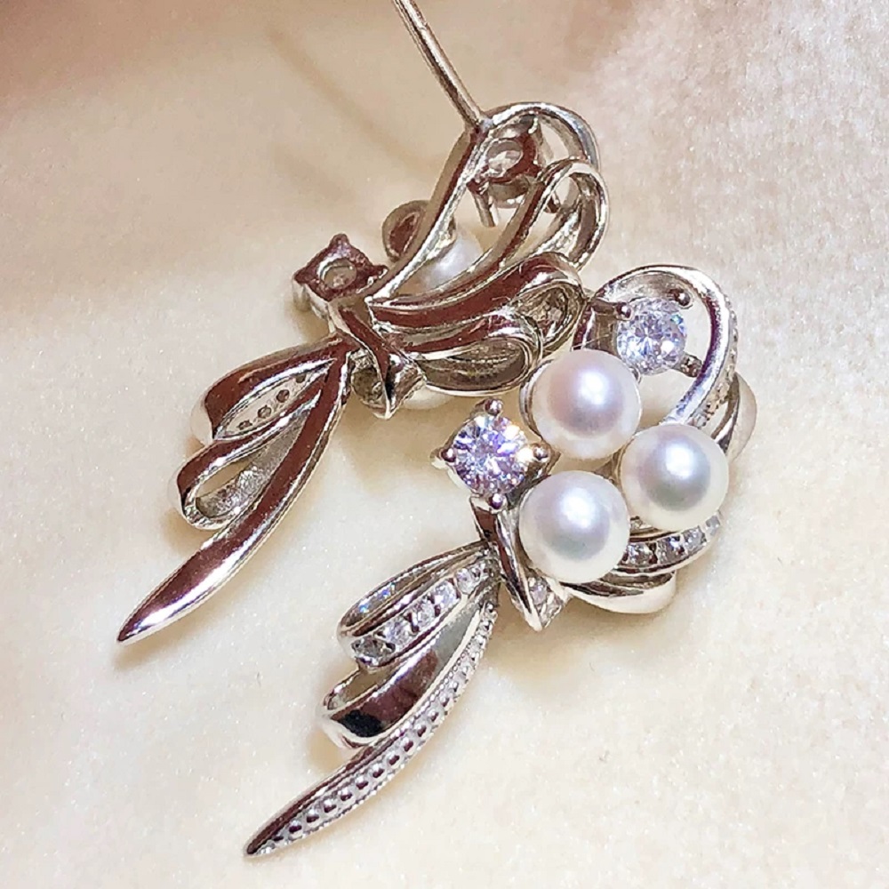Natural pearl earrings AAAA4-5 - đánh giá và giá Akoya Pearl Stud Earrings Sterling Silver