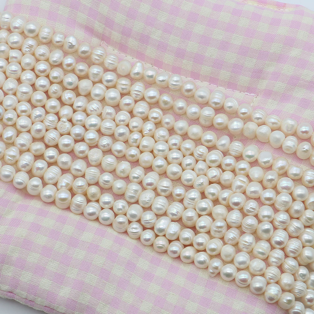 White Round Natural Freshwater - đánh giá và giá Natural Freshwater Pearl Strand Loose Beads