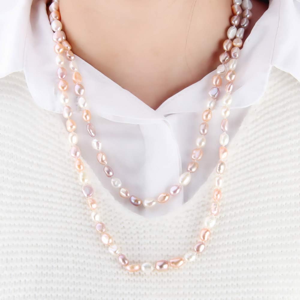 8-9mm Baroque Multicolor Fresh - đánh giá và giá Freshwater Cultured Pearl Necklace 8-9Mm