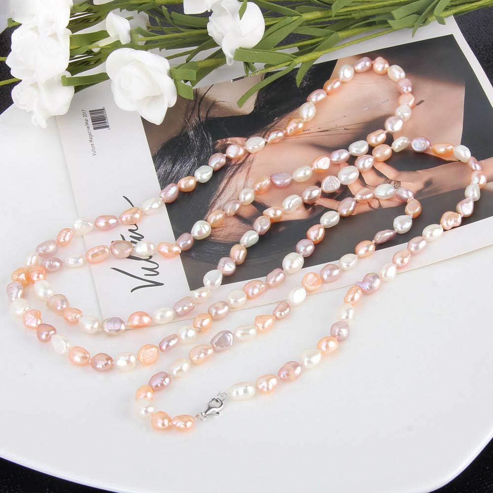 8-9mm Baroque Multicolor Fresh - đánh giá và giá Freshwater Cultured Pearl Necklace 8-9Mm