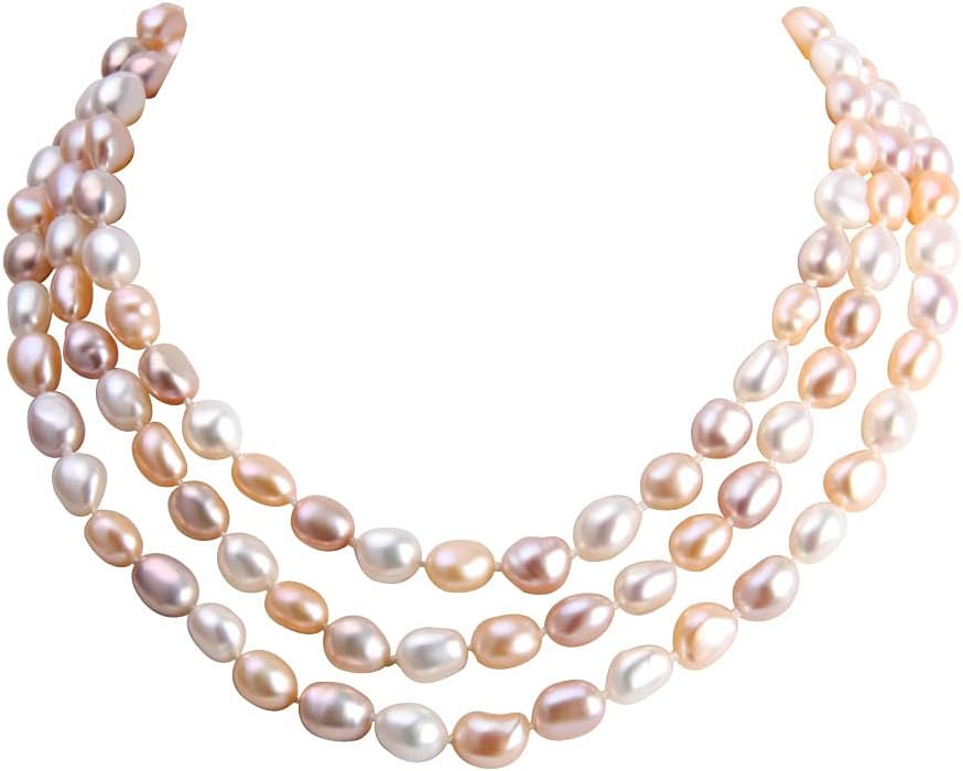 8-9mm Baroque Multicolor Fresh - đánh giá và giá Freshwater Cultured Pearl Necklace 8-9Mm