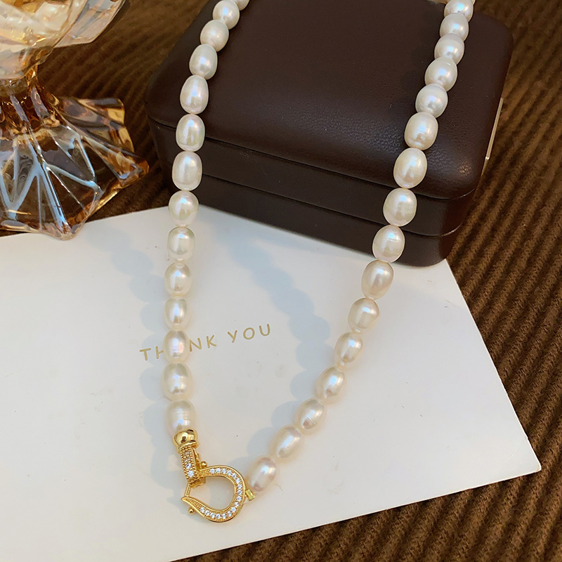 Super High Quality 100% Natura - đánh giá và giá Baroque Pearl Pendant Necklace Gold