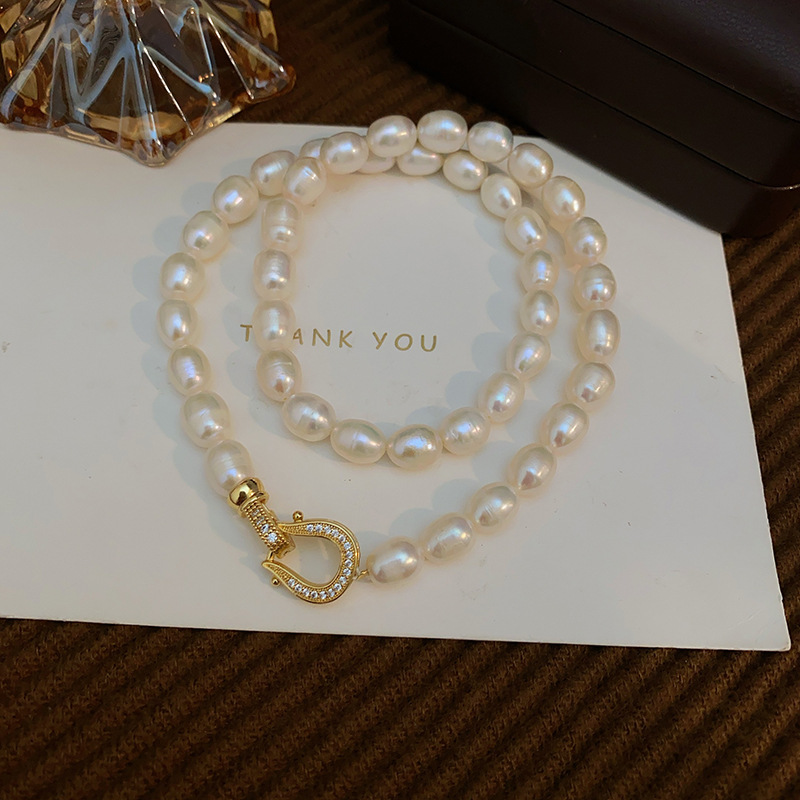 Super High Quality 100% Natura - đánh giá và giá Baroque Pearl Pendant Necklace Gold
