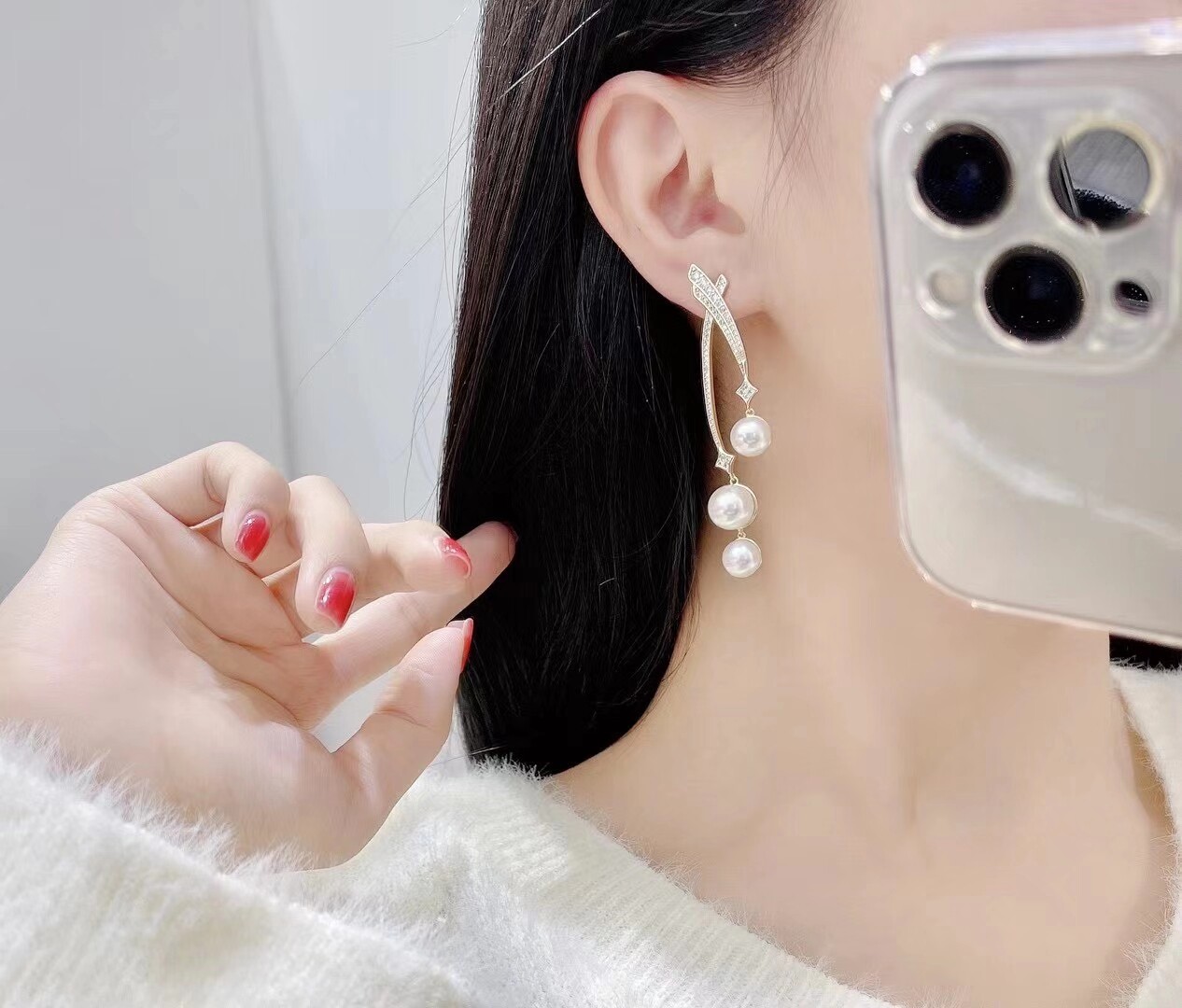 Gorgeous AAA7-8-9mm natural pe - đánh giá và giá Akoya Pearl Stud Earrings Sterling Silver