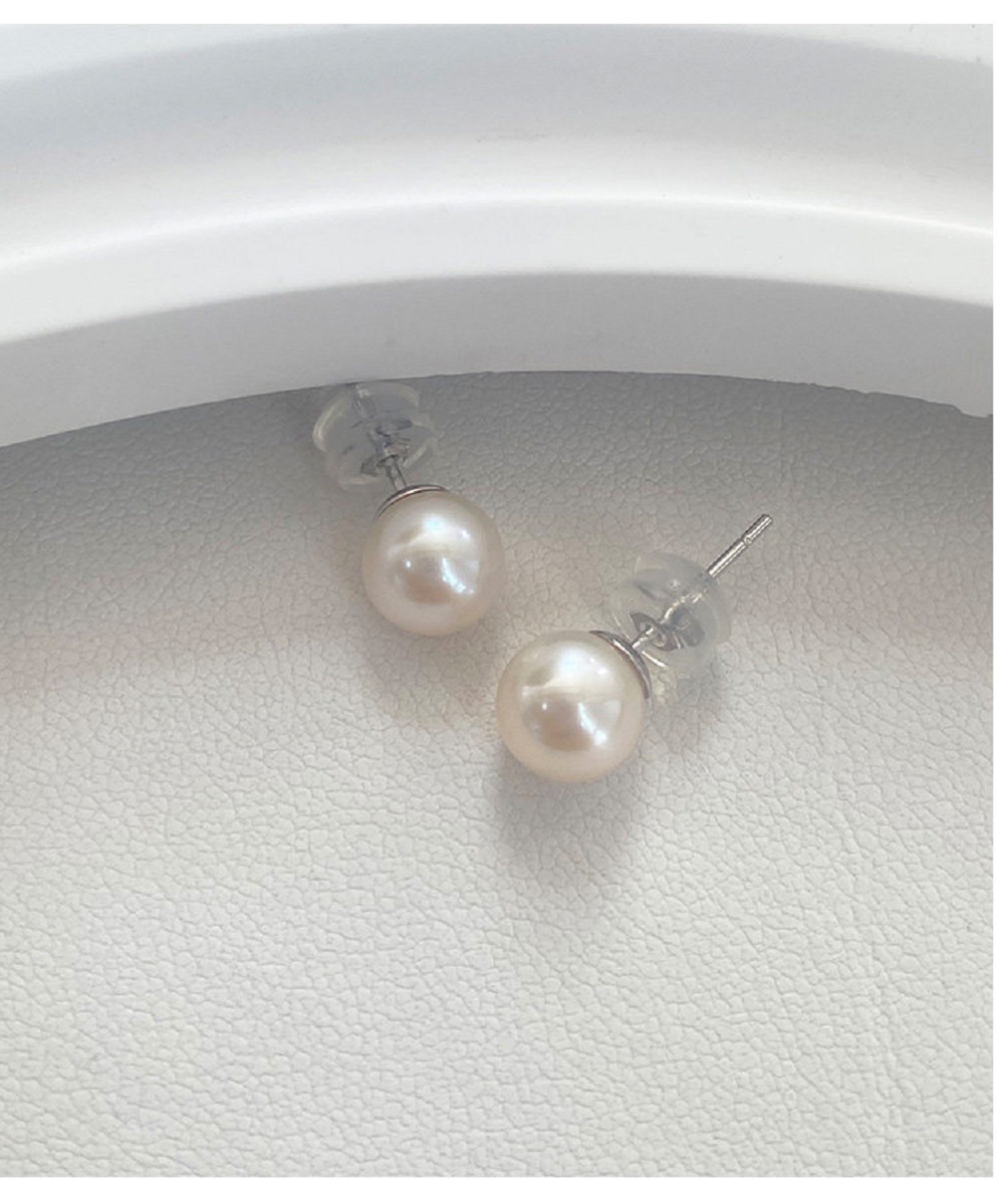 New/New Earrings AAAA6-7mm Nat - đánh giá và giá Akoya Pearl Stud Earrings Sterling Silver