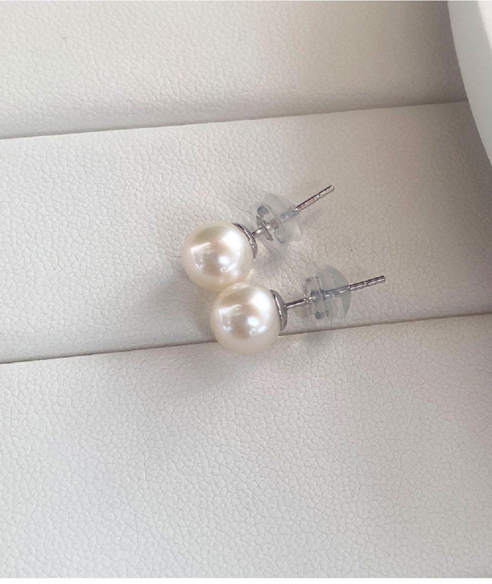 New/New Earrings AAAA6-7mm Nat - đánh giá và giá Akoya Pearl Stud Earrings Sterling Silver