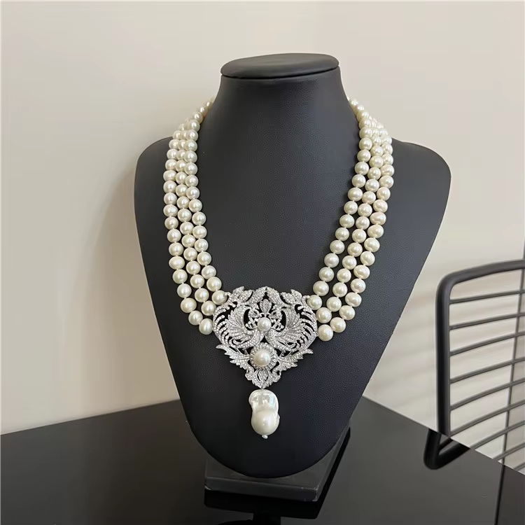Natural 3 Strands 8-9mm Freshw - đánh giá và giá Freshwater Cultured Pearl Necklace 8-9Mm