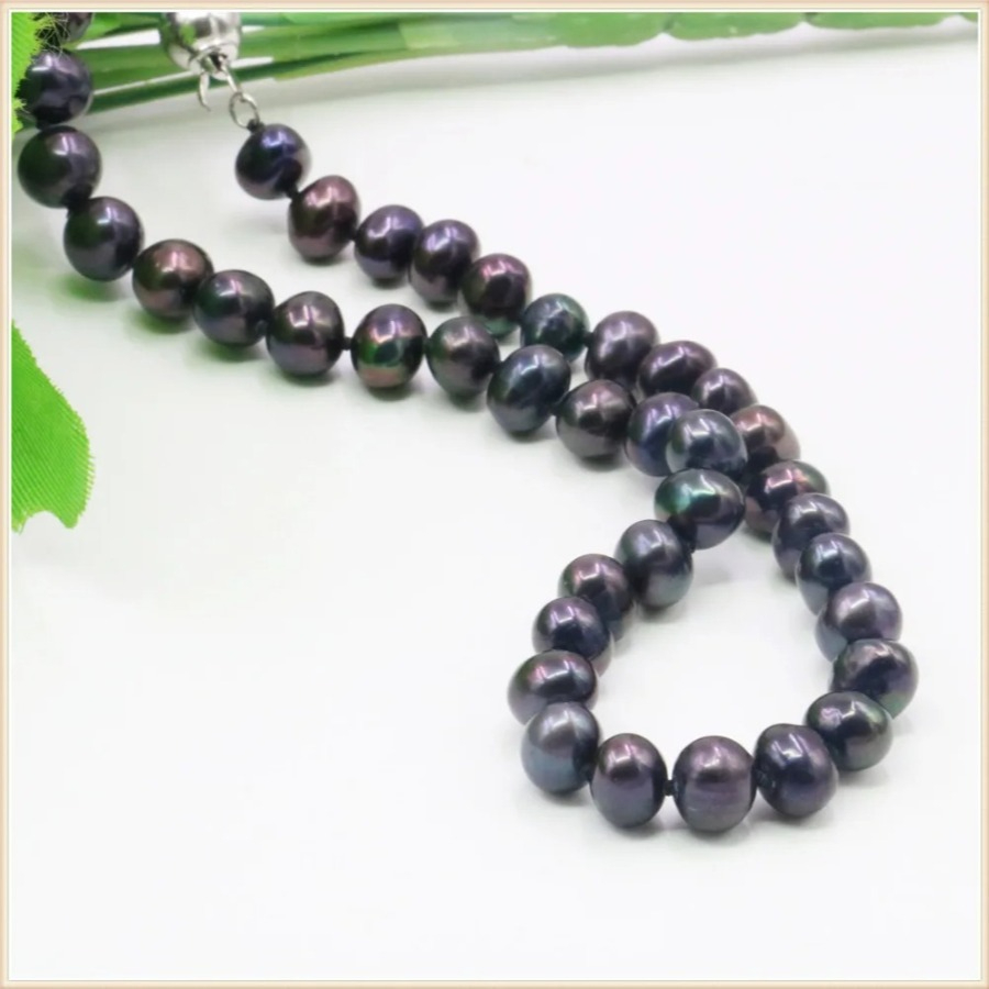 7-8mm Black Natural Fresh Wate - đánh giá và giá Silver Bead Clasps For Pearl Necklace