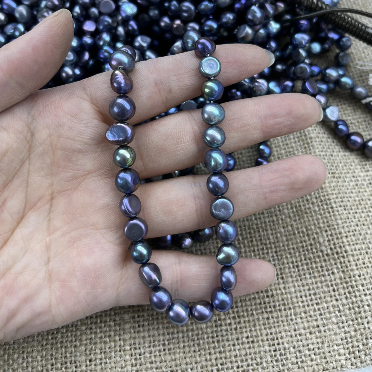 8-9mm Black Two Side Polished  - đánh giá và giá Freshwater Cultured Pearl Necklace 8-9Mm