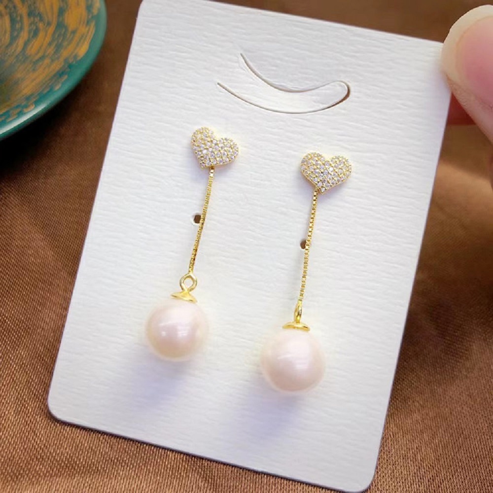 Split two-piece AAAA8-9mm fash - đánh giá và giá Akoya Pearl Stud Earrings Sterling Silver