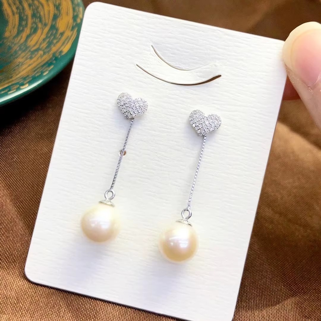 Split two-piece AAAA8-9mm fash - đánh giá và giá Akoya Pearl Stud Earrings Sterling Silver