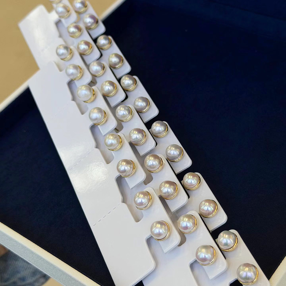 Elegant Semi-enclosed 925 Silv - đánh giá và giá Akoya Pearl Stud Earrings Sterling Silver
