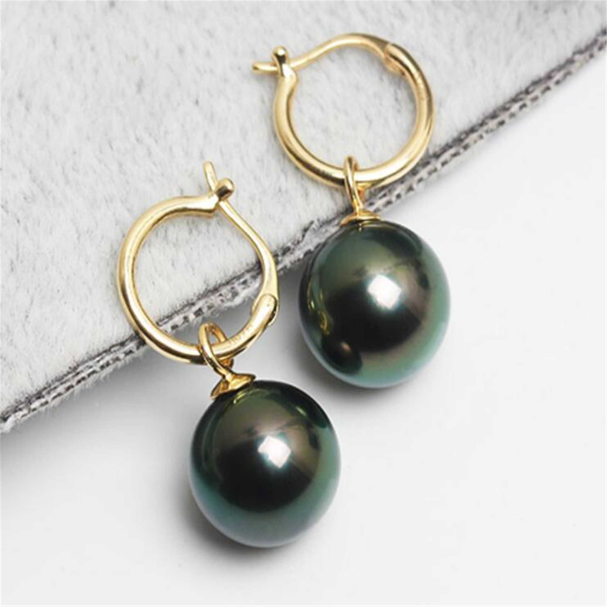 Tự Nhiên 16Mm Tahiti Đen Nam B - đánh giá và giá Tahitian South Sea Pearl Earrings 18K