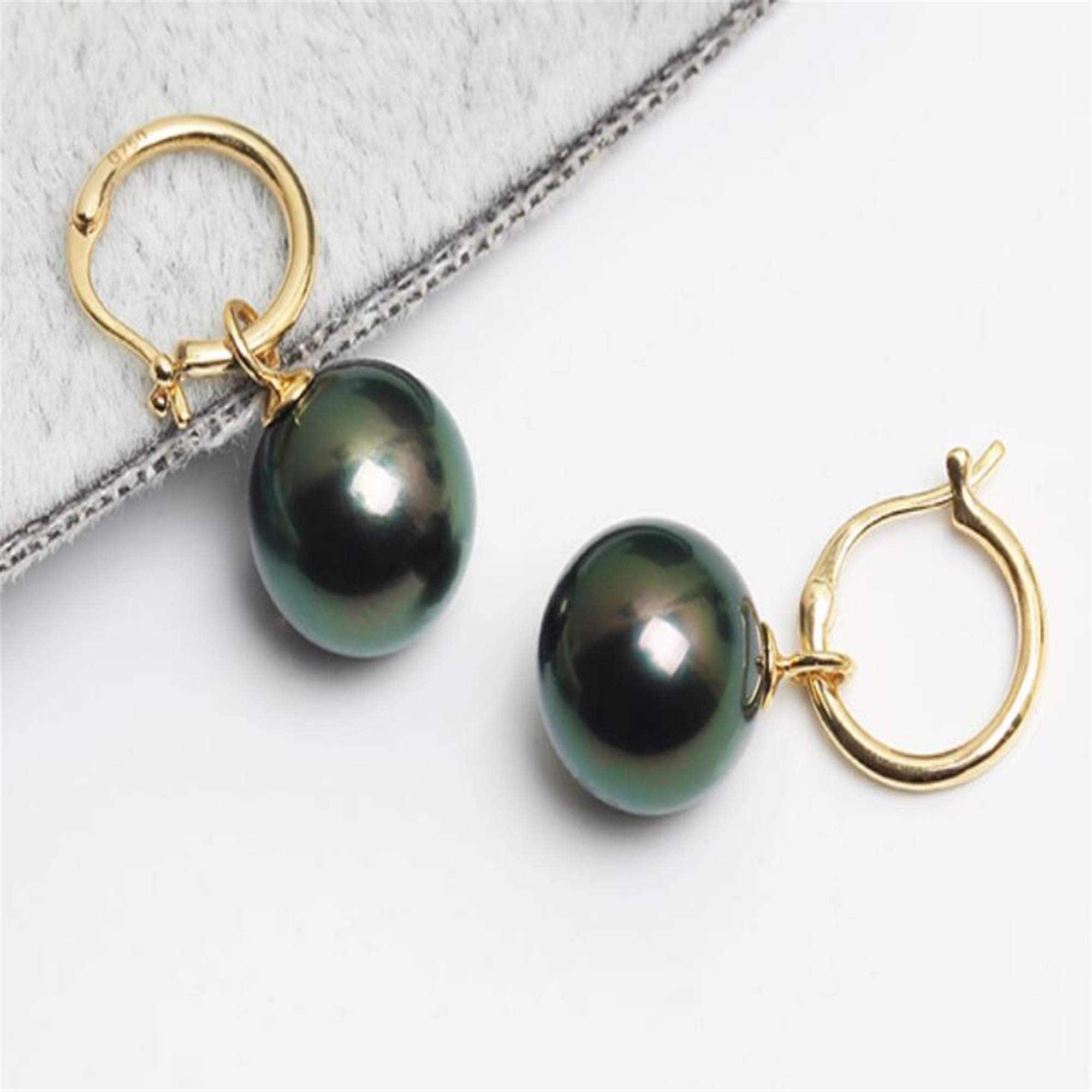 Tự Nhiên 16Mm Tahiti Đen Nam B - đánh giá và giá Tahitian South Sea Pearl Earrings 18K