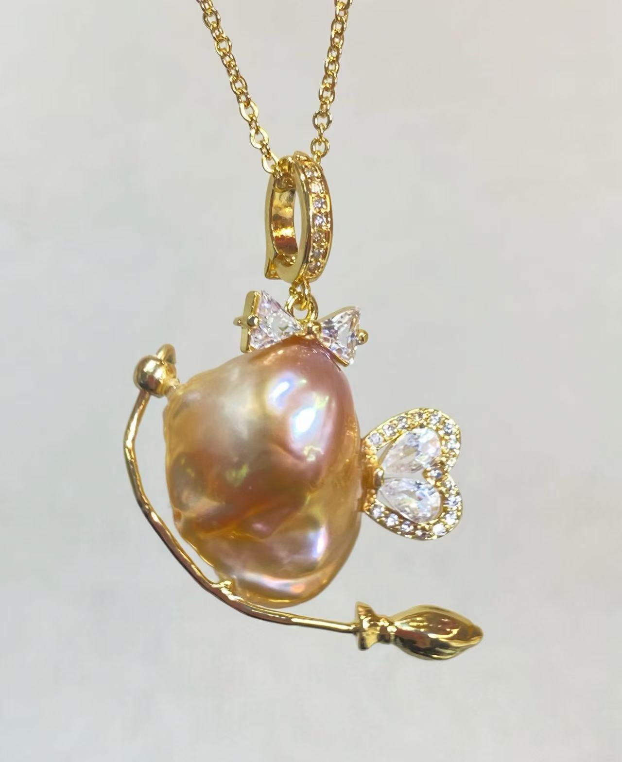 14K Gold Plated Natural Baroqu - đánh giá và giá Baroque Pearl Pendant Necklace Gold