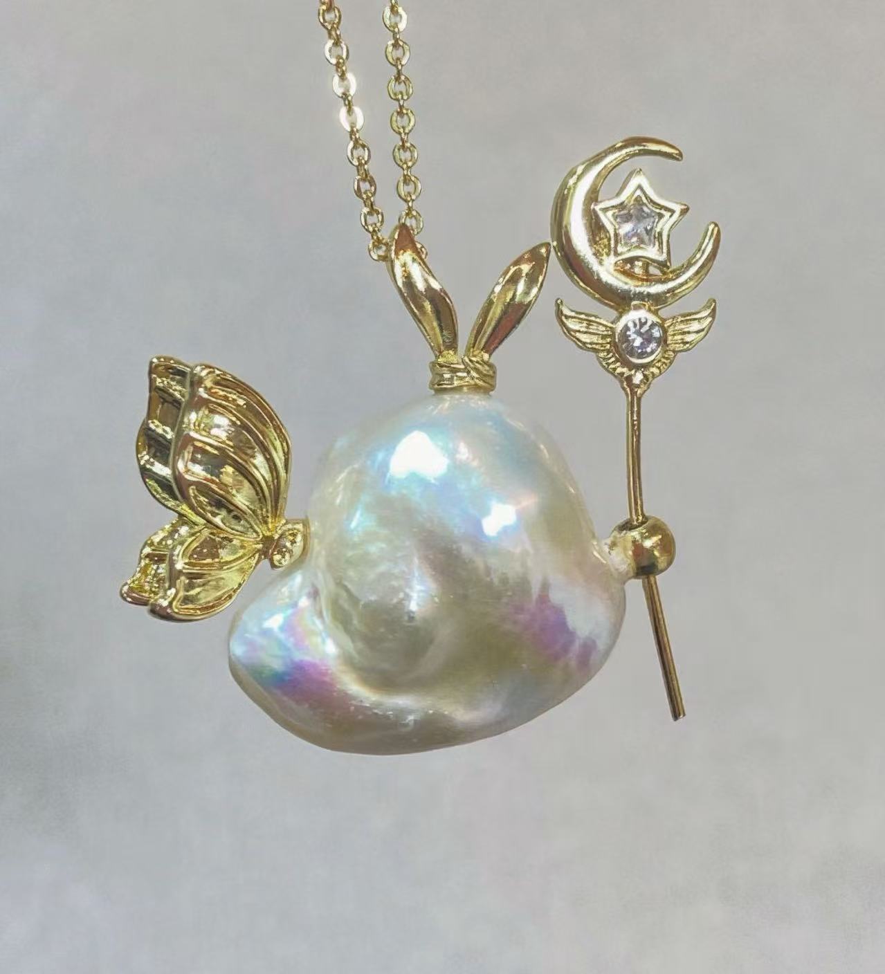 14K Gold Plated Natural Baroqu - đánh giá và giá Baroque Pearl Pendant Necklace Gold