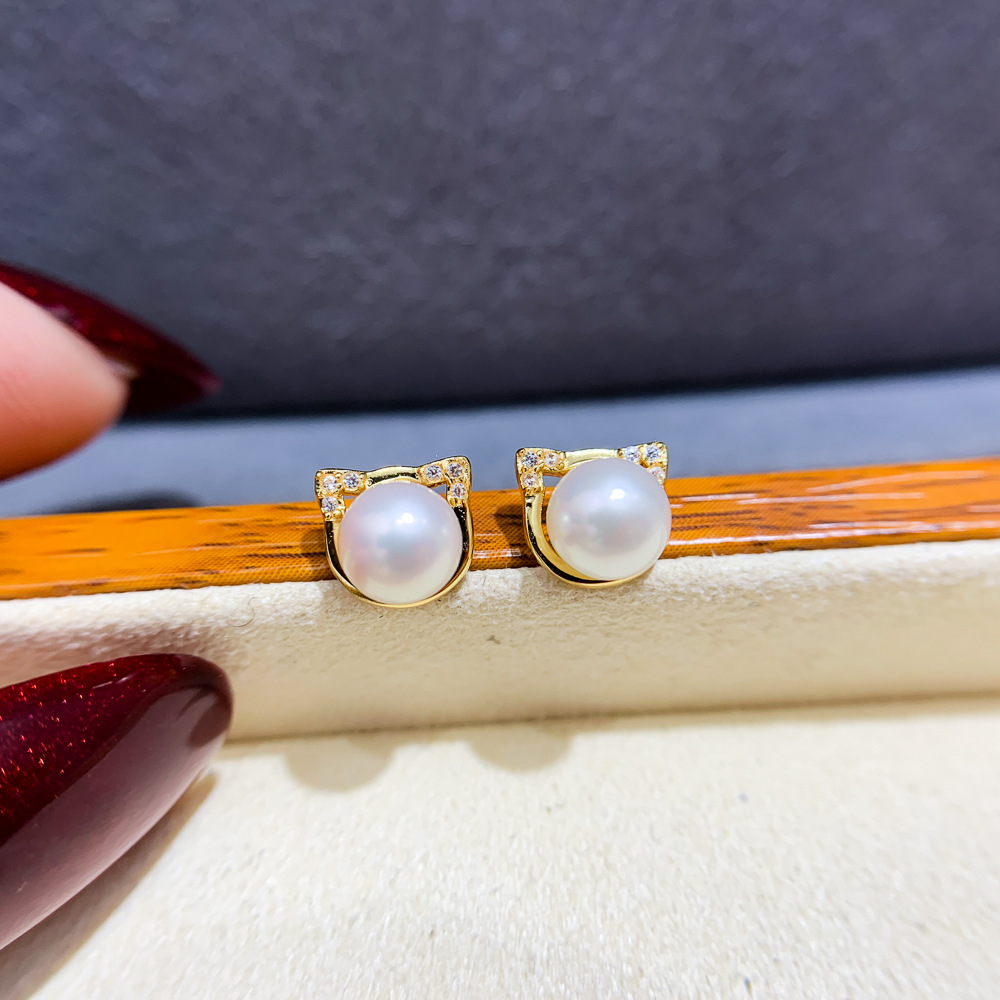 AAAA mini 6-7mm 7-8mm Japan ak - đánh giá và giá Akoya Pearl Stud Earrings Sterling Silver
