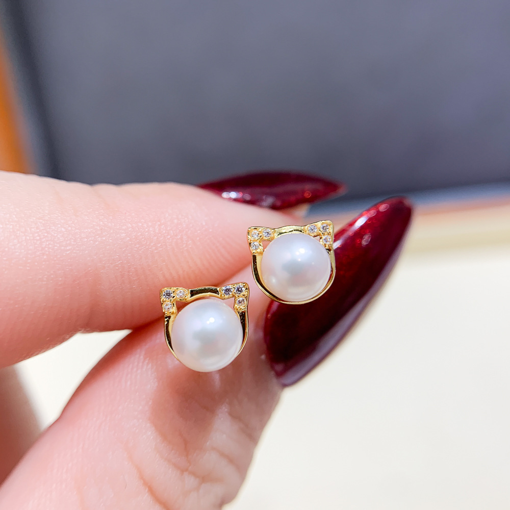 AAAA mini 6-7mm 7-8mm Japan ak - đánh giá và giá Akoya Pearl Stud Earrings Sterling Silver