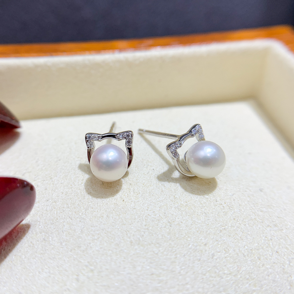 AAAA mini 6-7mm 7-8mm Japan ak - đánh giá và giá Akoya Pearl Stud Earrings Sterling Silver