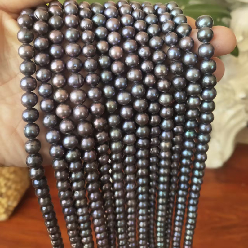 Wholesale 16 inches 7-8mm Blac - đánh giá và giá Natural Freshwater Pearl Strand Loose Beads