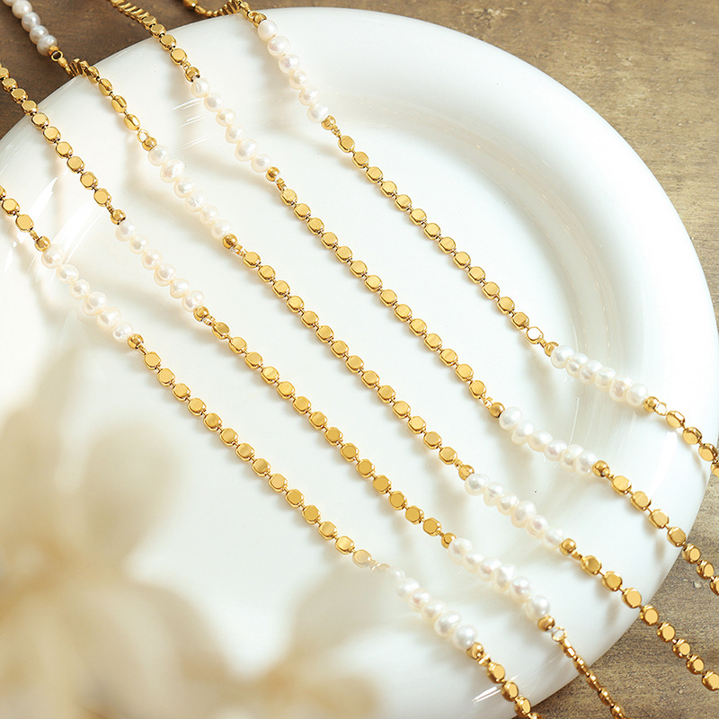 Hot Sell Trendy Flat Gold Bead - đánh giá và giá Baroque Pearl Pendant Necklace Gold