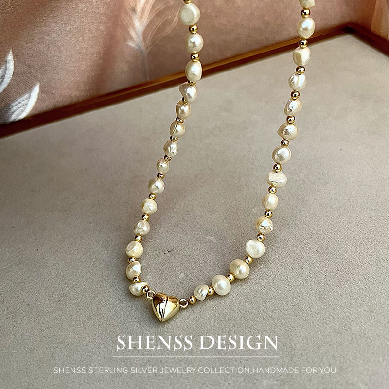 Natural Baroque 5-6mm Freshwat - đánh giá và giá Baroque Pearl Pendant Necklace Gold