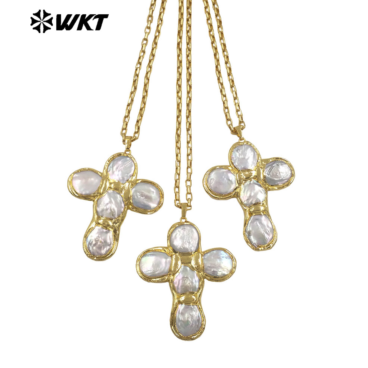 WT-JN349 Newest Design Natural - đánh giá và giá Baroque Pearl Pendant Necklace Gold