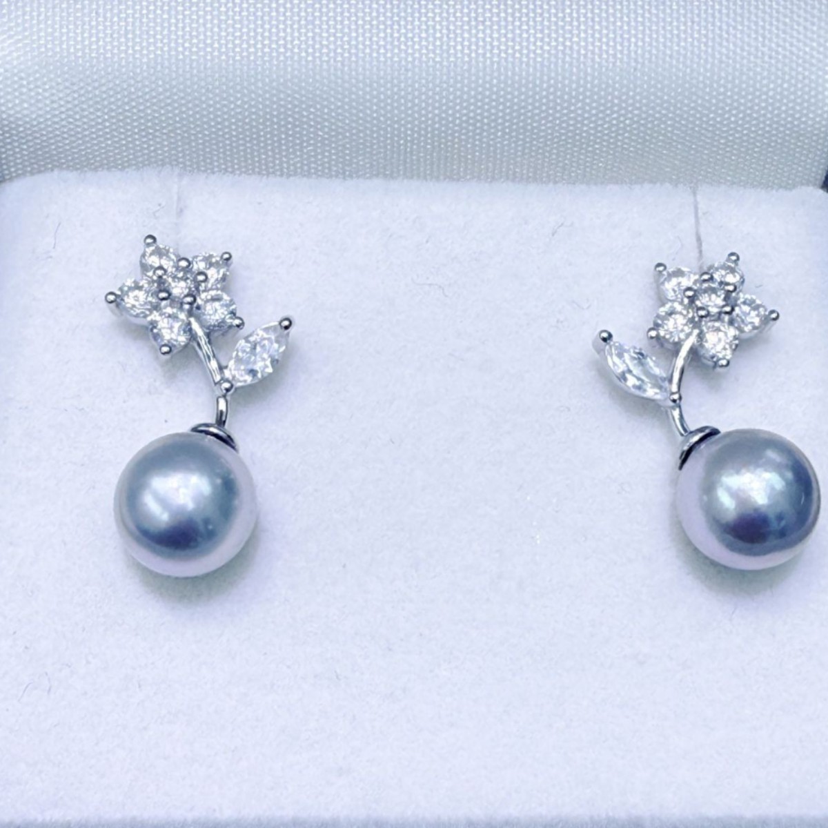 8‑9mm Natural Seawater Akoya S - đánh giá và giá Akoya Pearl Stud Earrings Sterling Silver