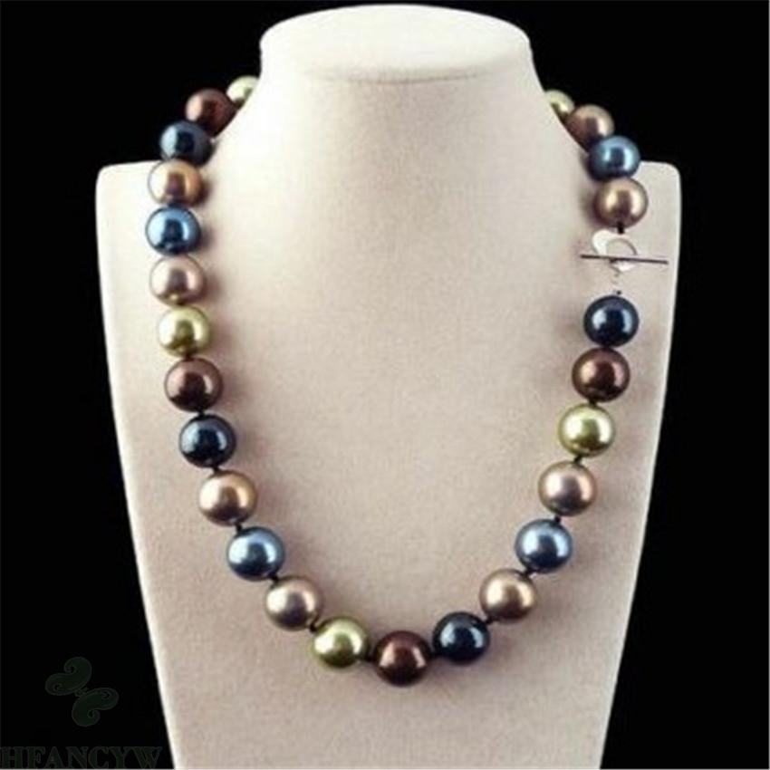 Rất Lớn 12Mm Nhiều Màu Vòng Ph - đánh giá và giá Mother Of Pearl Shell Pendant Necklace