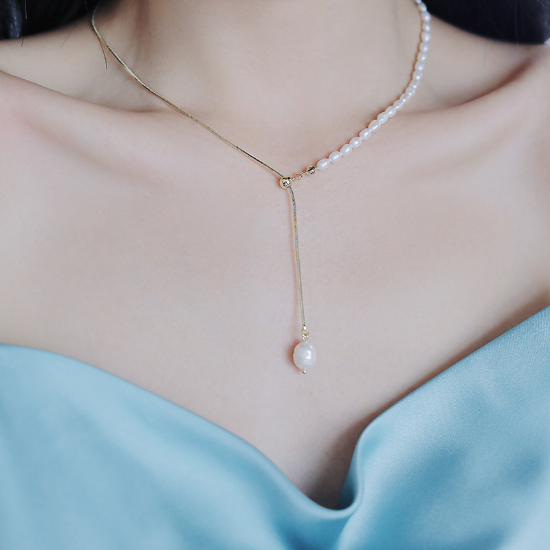 Dây chuyền mặt dây chuyền thời - đánh giá và giá Baroque Pearl Pendant Necklace Gold