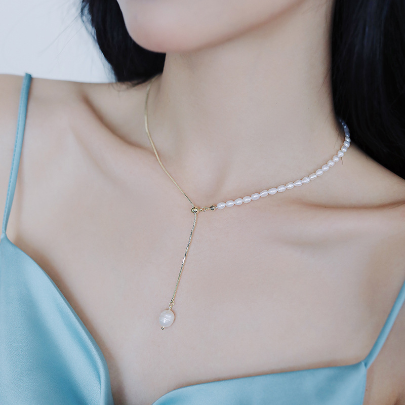 Dây chuyền mặt dây chuyền thời - đánh giá và giá Baroque Pearl Pendant Necklace Gold