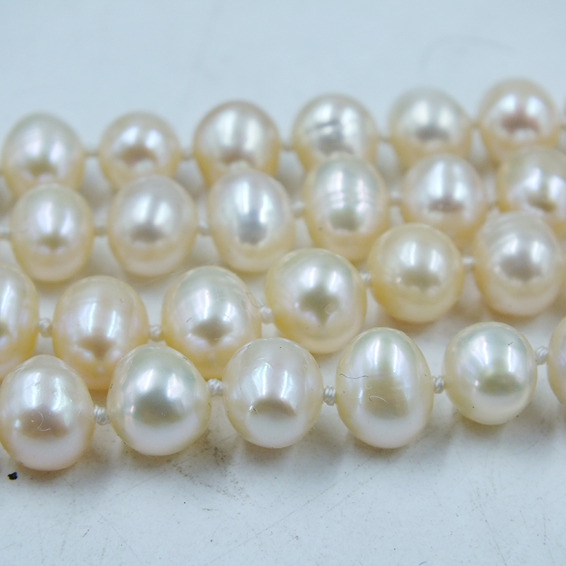 2-row 8-9MM natural pink cultu - đánh giá và giá Freshwater Cultured Pearl Necklace 8-9Mm