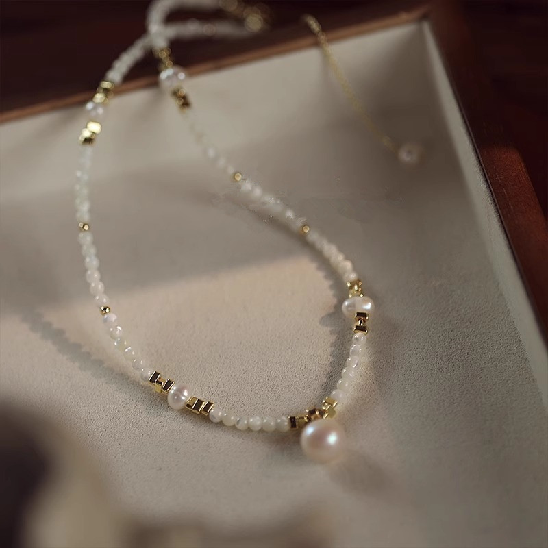 New Style Trendy Natural Fresh - đánh giá và giá Baroque Pearl Pendant Necklace Gold