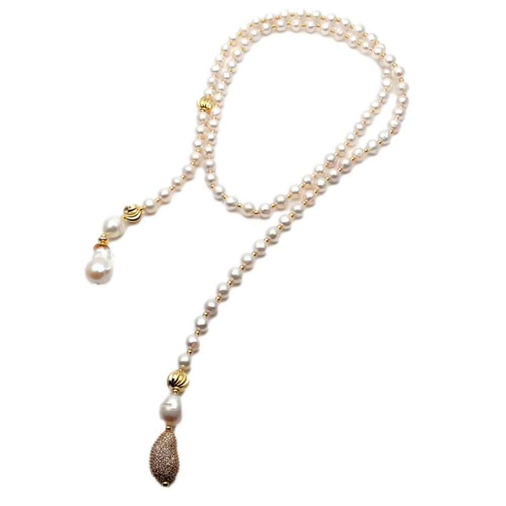 KKGEM, hạt ngọc trai Keshi trắ - đánh giá và giá Freshwater Cultured Pearl Necklace 8-9Mm