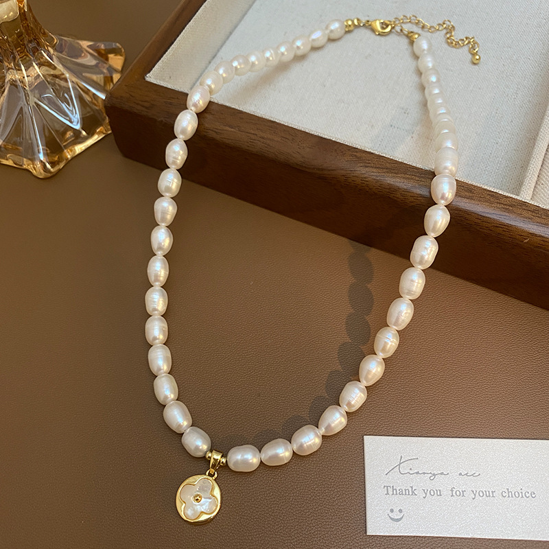 New Arrival Trendy Lucky Flowe - đánh giá và giá Baroque Pearl Pendant Necklace Gold