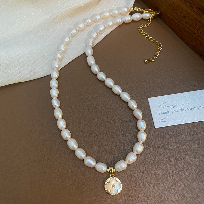 New Arrival Trendy Lucky Flowe - đánh giá và giá Baroque Pearl Pendant Necklace Gold