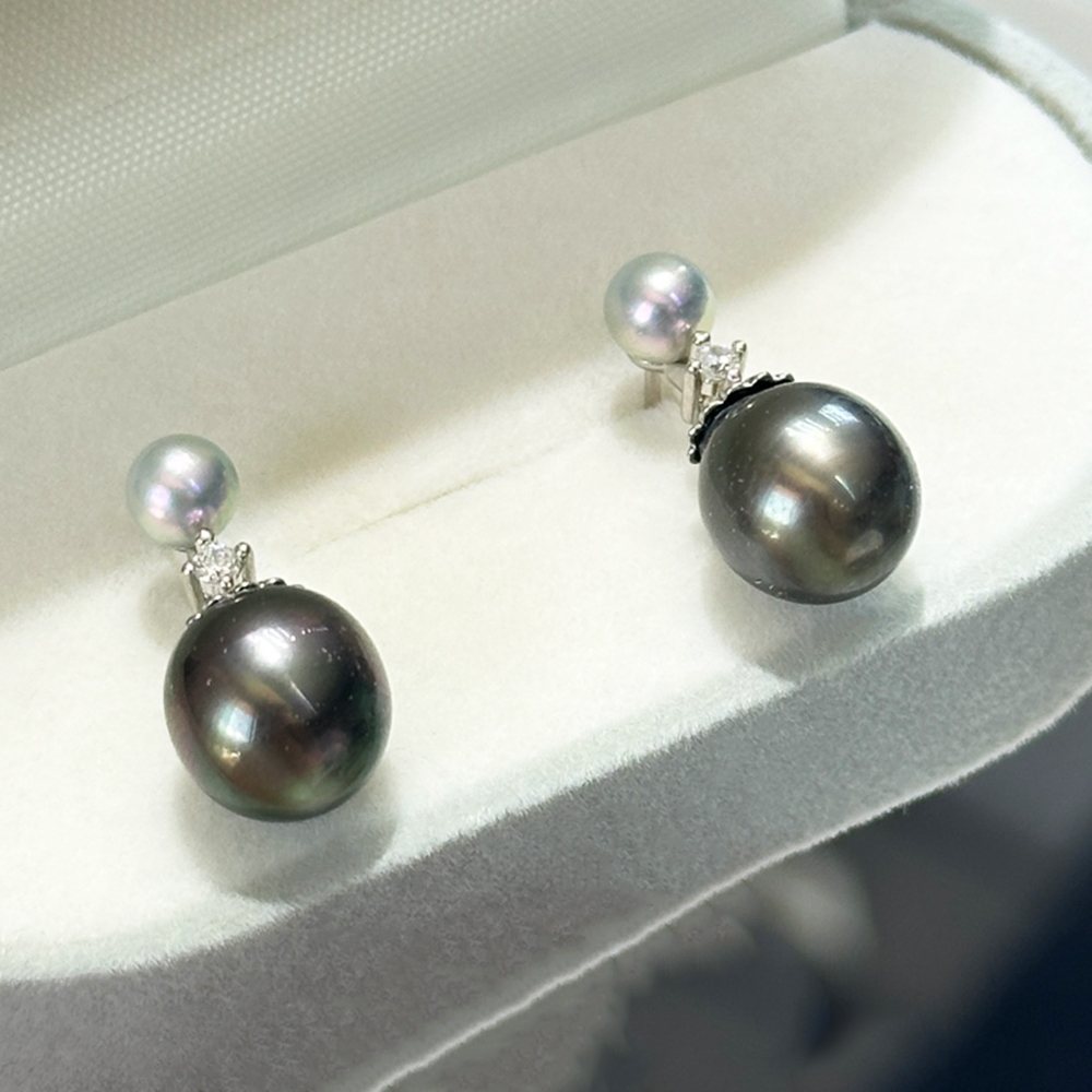 925 Silver Double Seawater Pea - đánh giá và giá Akoya Pearl Stud Earrings Sterling Silver