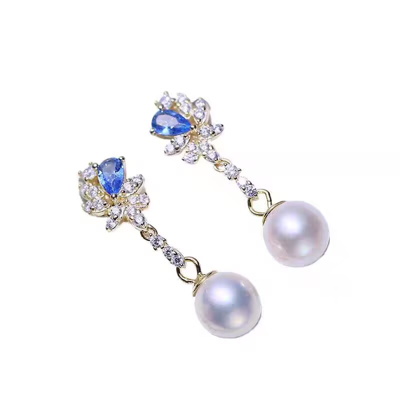 Long Pearl Earrings AAAA 9-10m - đánh giá và giá Akoya Pearl Stud Earrings Sterling Silver