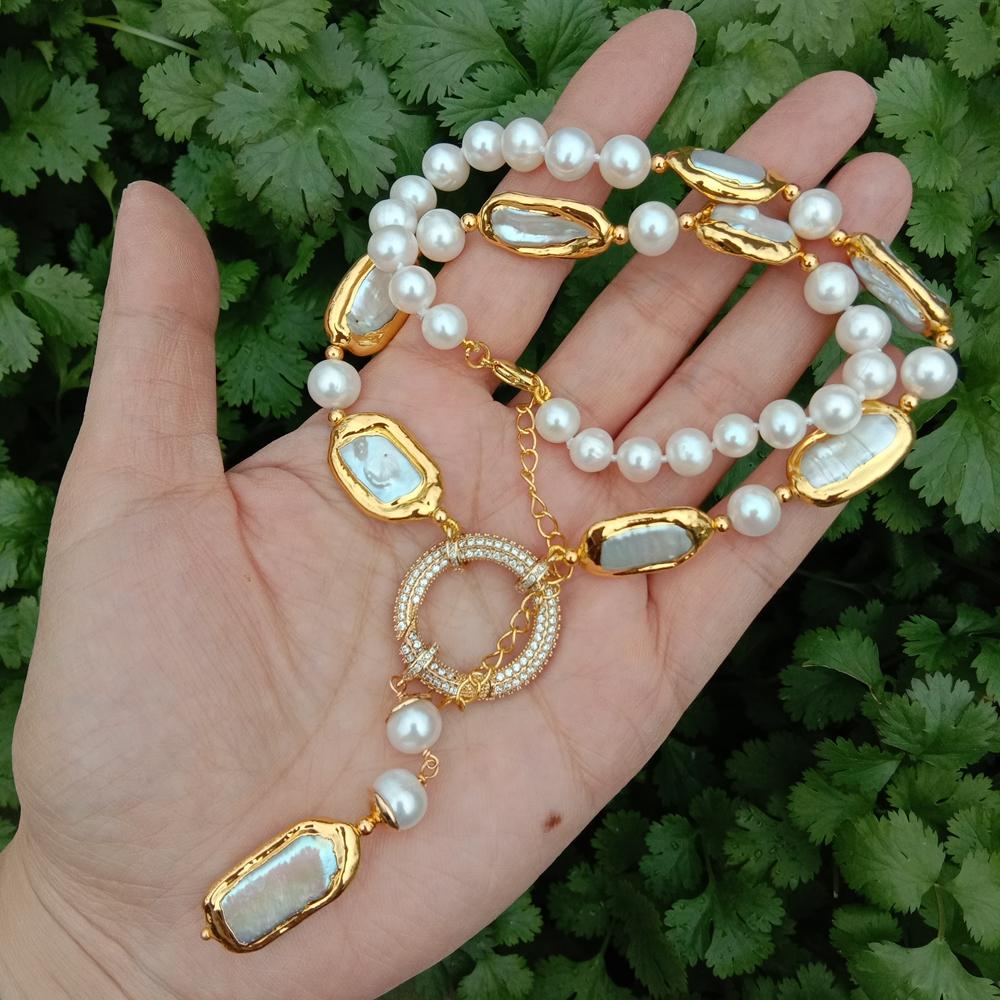 YYGEM Tự Nhiên 8-9Mm Vòng Hình - đánh giá và giá Freshwater Cultured Pearl Necklace 8-9Mm