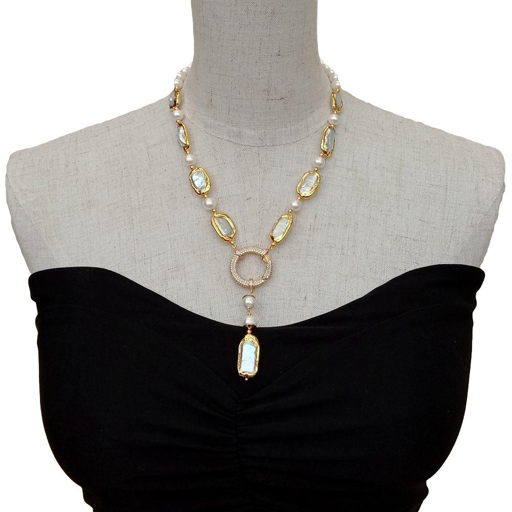 YYGEM Tự Nhiên 8-9Mm Vòng Hình - đánh giá và giá Freshwater Cultured Pearl Necklace 8-9Mm
