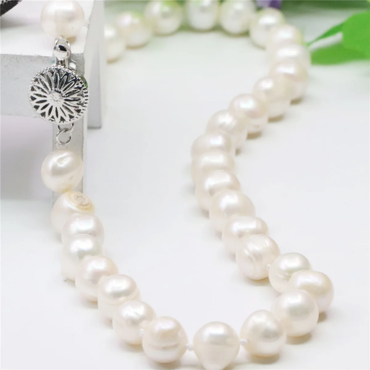 7-8/8-9mm Near Round White Ako - đánh giá và giá Freshwater Cultured Pearl Necklace 8-9Mm