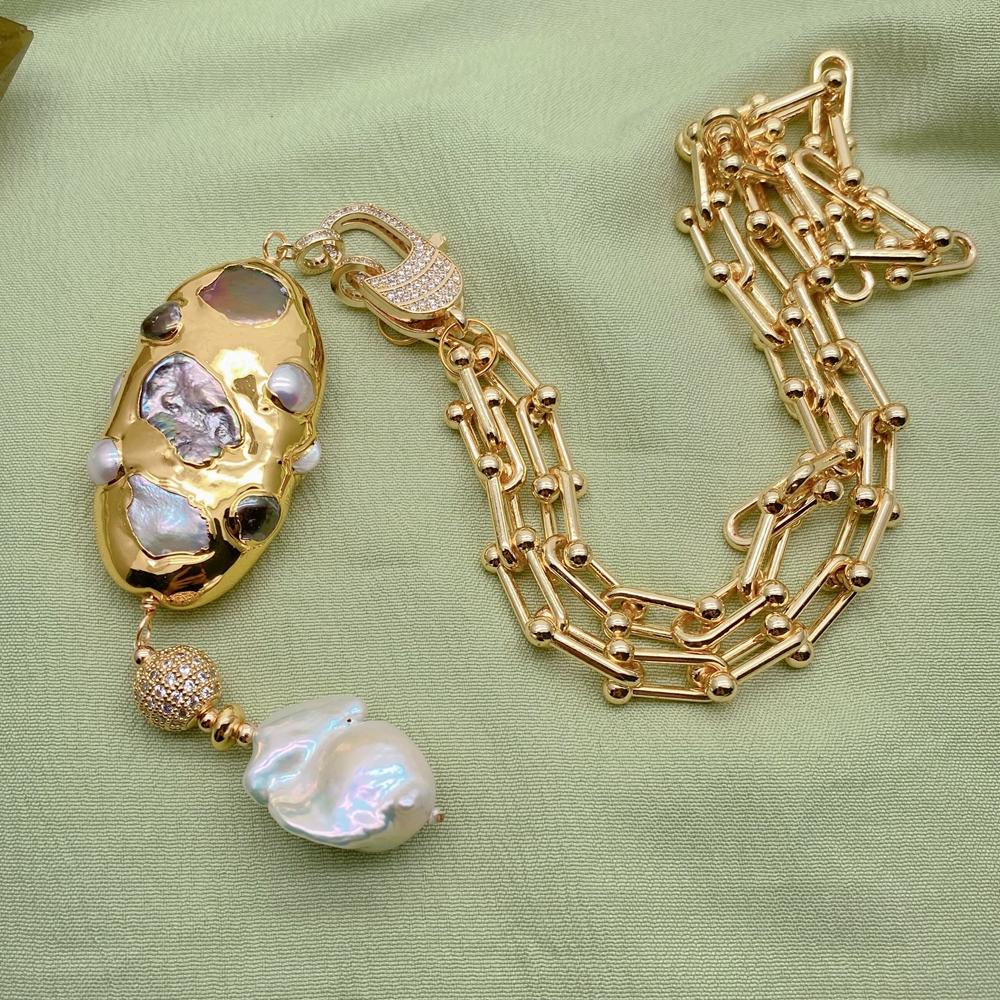 Kkgem 17x23mm White Baroque Pe - đánh giá và giá Baroque Pearl Pendant Necklace Gold