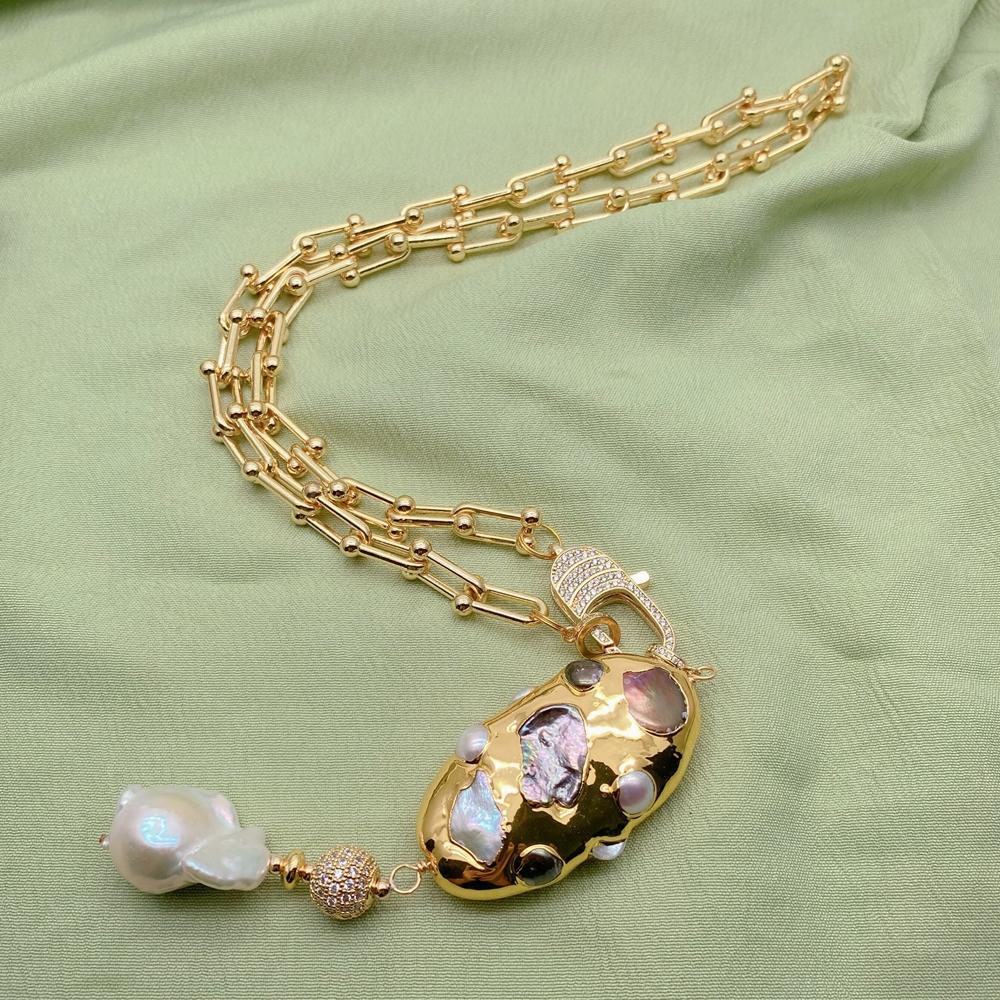 Kkgem 17x23mm White Baroque Pe - đánh giá và giá Baroque Pearl Pendant Necklace Gold